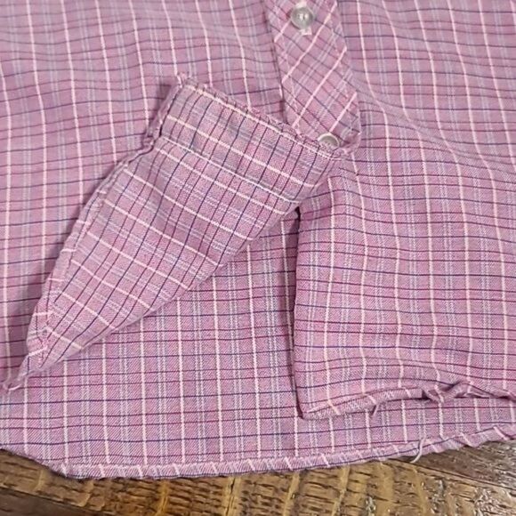 Vintage 70s Pink Plaid Button Down Shirt - Picture 10 of 12